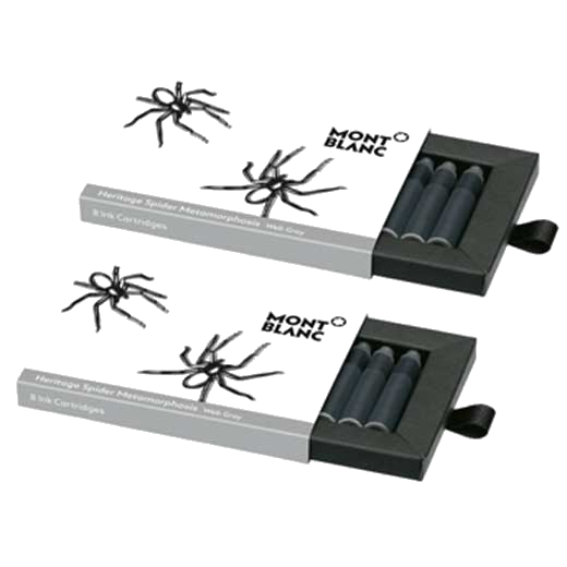 The Montblanc grey Heritage Spider fountain pen refills.