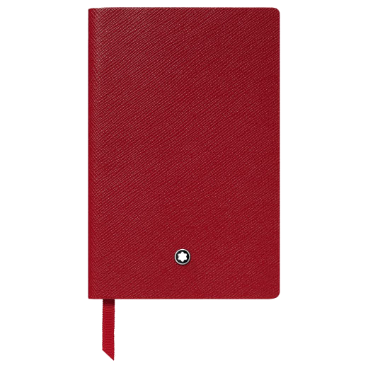 The Montblanc red leather A7 lined notebook.
