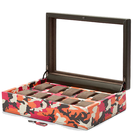 WOLF 1834's Elements Fire 10 Piece Watch Box is made out of vegan leather.