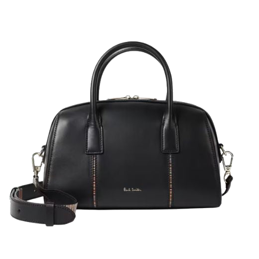 The Black Leather Small 'Boston' Bag by Paul Smith.