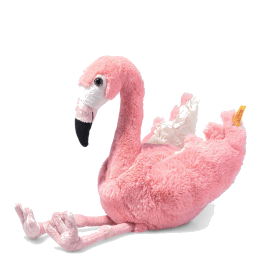 This is Soft Cuddly Friends Jill the Flamingo designed by Steiff.