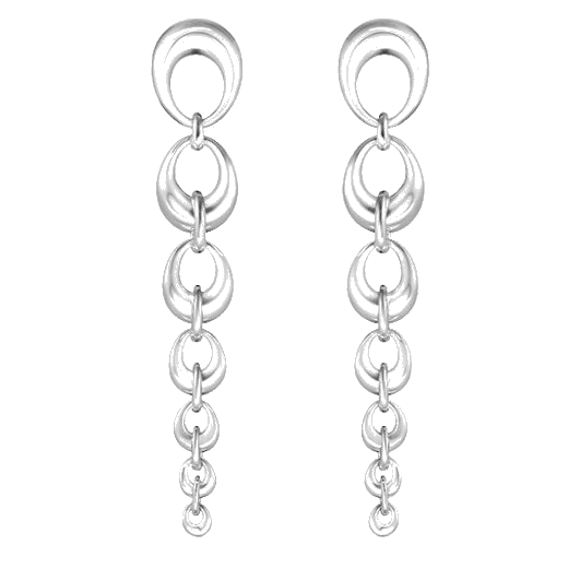 These Sterling Silver Offspring Drop Earrings have been designed by Georg Jensen.