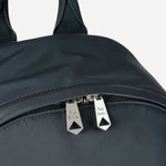 The zip pullers on the Paul Smith Grey-Teal Recycled Polyester Backpack with Rubberised Signature Logo Patch.