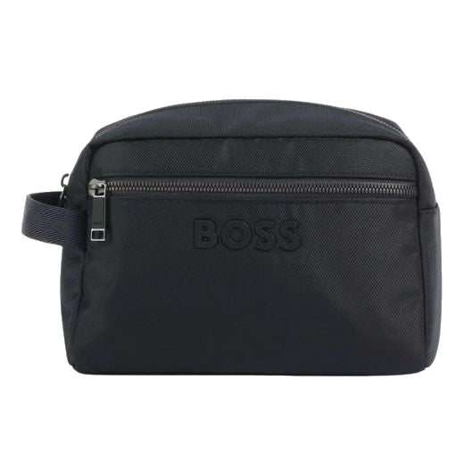 The Catch 3.0 Navy Blue Washbag with Signature Stripes by BOSS.