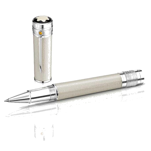 This Montblanc Great Characters Mahatma Gandhi Limited Edition 3000 Rollerball Pen has a garnet stone on the clip that resembles the orange in the India flag.