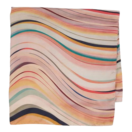Paul Smith's Dusky Swirl Squared Silk Twill Scarf has hand-rolled edges to give a luxurious finish and is soft to the touch.