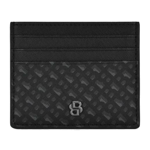 This BOSS B Monogram Icon 6CC Card Holder is made out of bonded leather with a saffiano texture.