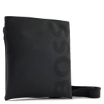 boss goodwin black faux leather envelope bag side