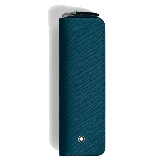 This Sartorial Cyprus Blue Saffiano Leather Single Pen Pouch by Montblanc is made with cowhide leather with the saffiano texture print.