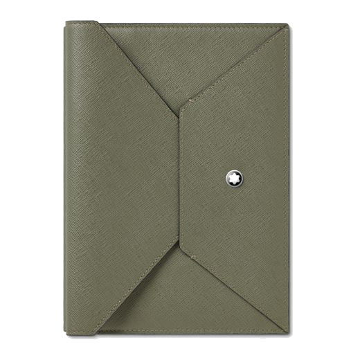 This Sartorial Clay Leather Envelope Notebook #146 Set is made out of saffiano leather and finished with the snowcap emblem embellishing the front.