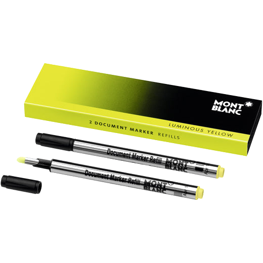 Montblanc pack of 2 luminous yellow document marker refills.