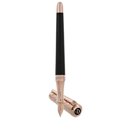 s t dupont paris liberte black pink gold fountain pen