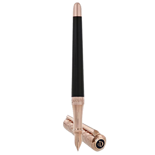 This Black & Pink Gold Liberté Fountain Pen is designed by S.T. Dupont Paris.
