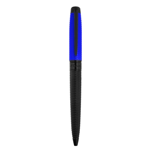 This Line D Eternity Neon Blue Ballpoint Pen by S.T. dupont is made out of black PVD and shiny lacquer on the cap.