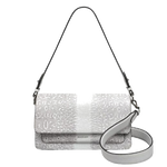 1 leather lane bright white faux lizard medium flapover shoulder bag 110862