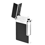 s t dupont paris black lacquer palladium le grand cling lighter open