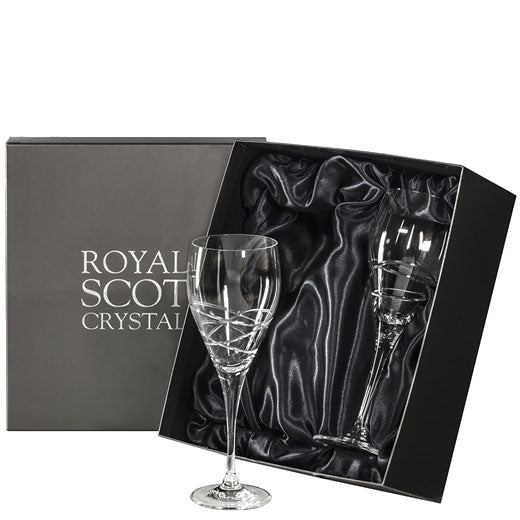 royal scot crystal skye 2 large wine glasses packaging