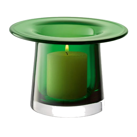 LSA's Victoria Lantern Fern Green Glass Vase 13.5 cm is mouth blown with layers of green and clear glass.