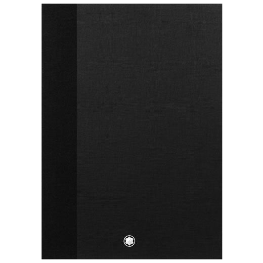 Front view of the Montblanc black plain A5 paper Augmented Paper notebook.