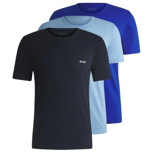 1 boss regular fit cotton crew neck blue t shirts 50532468 01 966