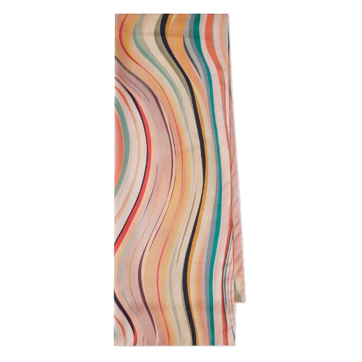 This Women's Dusky Pink Swirl Silk Scarf by Paul smith has been made from 100% silk that is soft to the touch and is perfect for any time of the year.
