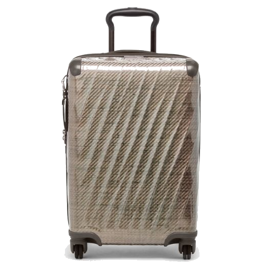TUMI's 19 Degree Lite International Titanium Grey Carry-On has a two-toned patterned hard shell exterior so the case is durable and long lasting.