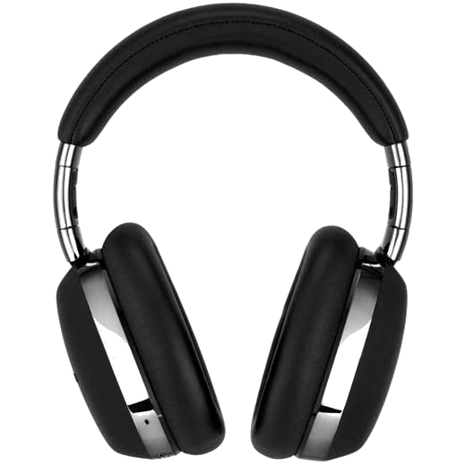 These Montblanc Black Over-Ear MB 01 Smart Travel Headphones feature a smooth leather finish.