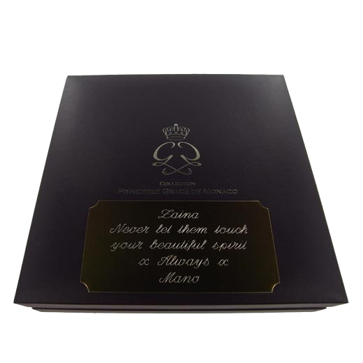 Montblanc pen box with plaque engraving.