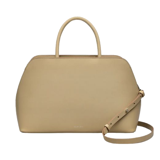 Radley's Liverpool Street 3.0 Stone Leather Medium Grab Bag has a top grab handle and a detachable strap.