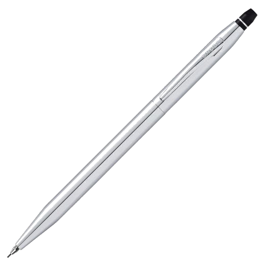 This Click Chrome Mechanical Pencil 0.5mm by Cross is slim and easy to write or draw with, featuring as retractable click mechanism and rubber under the cap.
