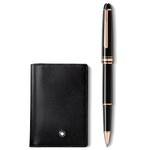 montblanc black classique rollerball card holder set