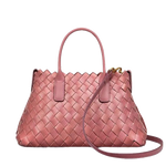 the goswell sienna pink small woven grab bag 1
