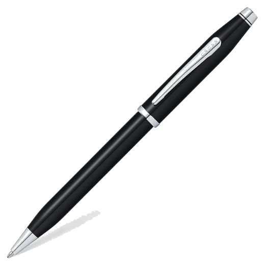 This Cross Century II Black Lacquer & Rose Chrome Trim Ballpoint Pen has a sleek barrel with stunning rose chrome trims.