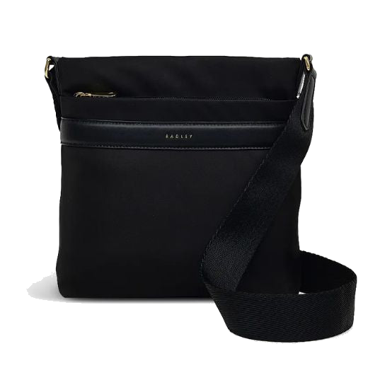 Radley's Holland Park Small Zip-Top Black Cross Body Bag is made from recycled fabric and water-based PU trims that give a sleek finish whilst being eco friendly.