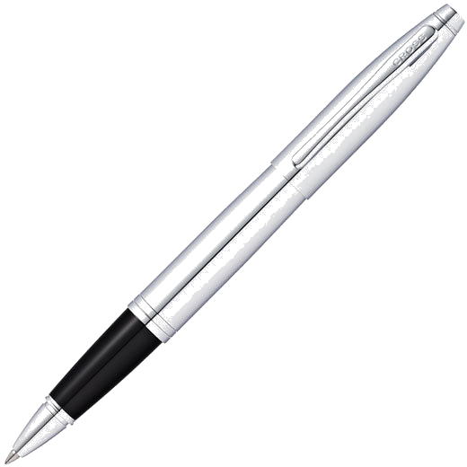This Polished Chrome Calais Rollerball Pen was designed by Cross.