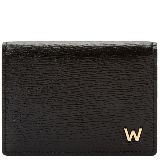 This Black 'W' 4CC Gusseted Card Case is designed by WOLF 1834.