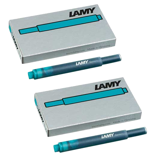 The LAMY turquoise pack of five ink cartridges.