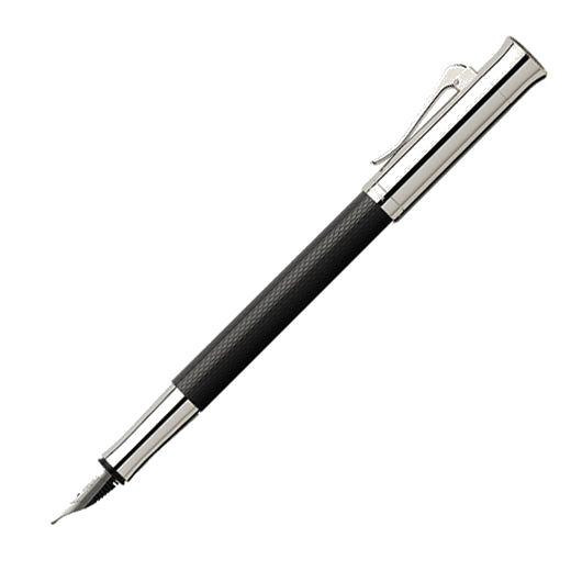 Graf von Faber-Castell Guilloche Black Fountain Pen.