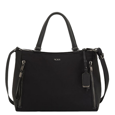 tumi black gunmetal valetta voyageur medium tote bag