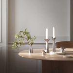 georg jensen bloom botanica stainless steel candle holders lifestyle