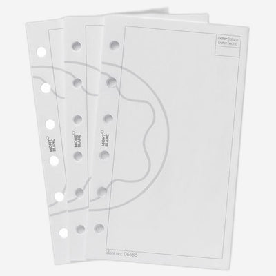 The Montblanc small white blank pages.