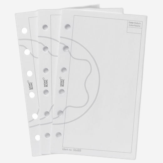 The Montblanc small white blank pages.