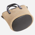 The base of the BOSS Jala Woven Cross Body Bag with Metal Logo.