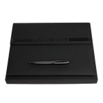 hugo boss stream gunmetal ballpoint and folder set