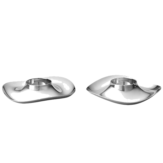This Georg Jensen Stainless Steel Cobra Egg Cup Set comes in a pack of 2.