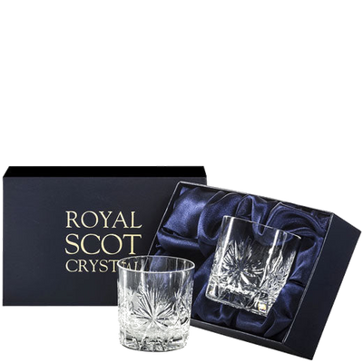 royal scot crystal 2 edinburgh star whisky tumblers 26 cl gift boxed