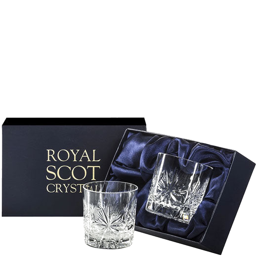 royal scot crystal 2 edinburgh star whisky tumblers 26 cl gift boxed