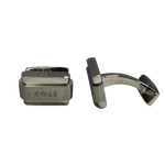 boss logo silver cufflinks