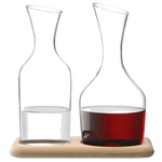 lsa signature wine water carafe set with oak base