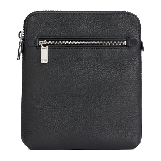 This Black Crosstown Grained Leather Envelope Bag is made out of cowhide leather with a grained texture and a polyester lining in black.